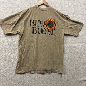 Benson Boone Shirt Mens XL Tan Brown Sunflower Band Graphic Music